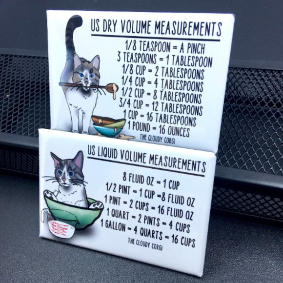 Grey & White Tabby Cat Kitchen Measurement Charts - Picture 3 of 5